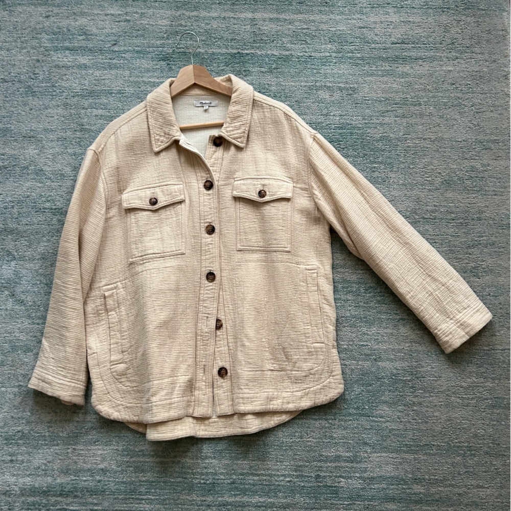 Madewell Cream Waffle Button Down